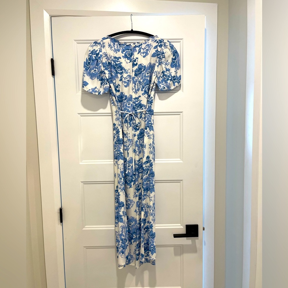 Reformation | Marfa Ruffle Trim Sweetheart Midi Dress in Olympia | Size 2 - Picture 5 of 7